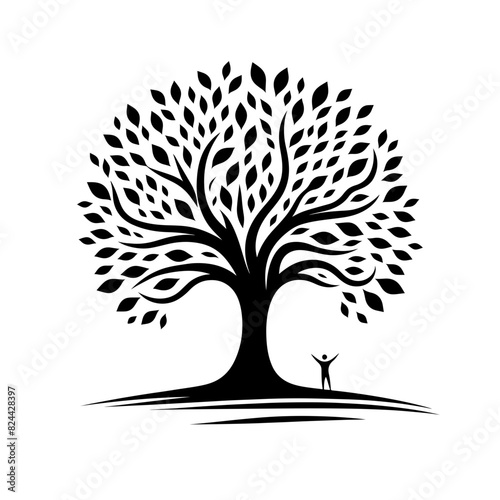 silhouette logo icon tree vector SVG