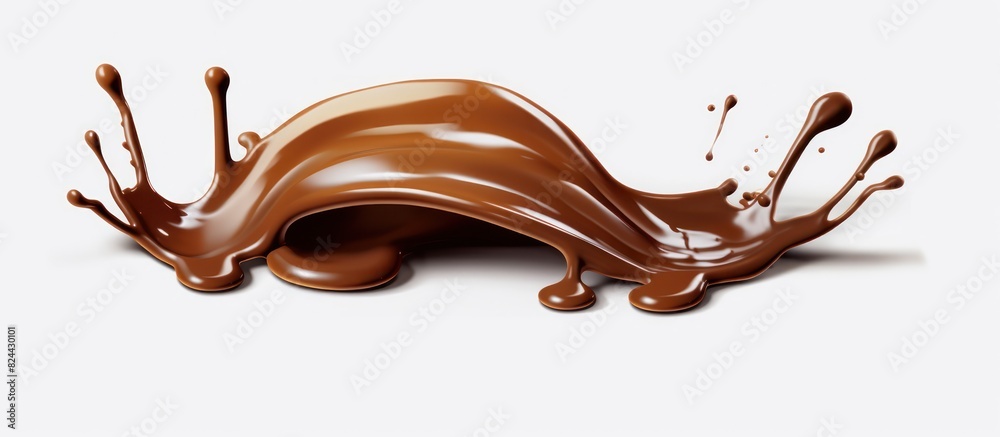 Melted chocolate dripping on white background Melted chocolate dripping on white background
