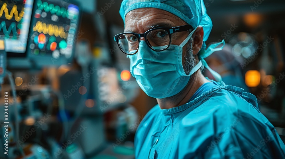 Surgeon using robotic surgical instruments during a minimally invasive procedure