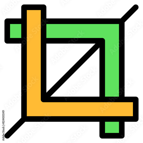 Vector Icon for Cut tool, crop, image, cropping, frame