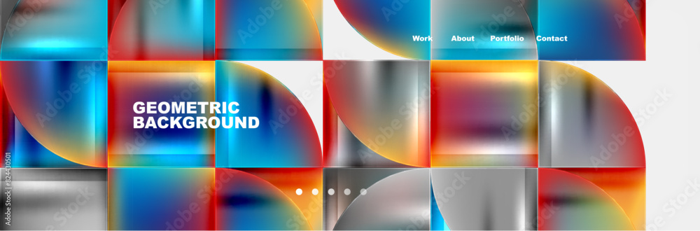 Round triangles and squares web site page template. Vector Illustration For Wallpaper, Banner, Background, Card, Book Illustration, landing page Round triangles and squares web site page template. Vector Illustration For Wallpaper, Banner, Background, Card, Book Illustration, landing page