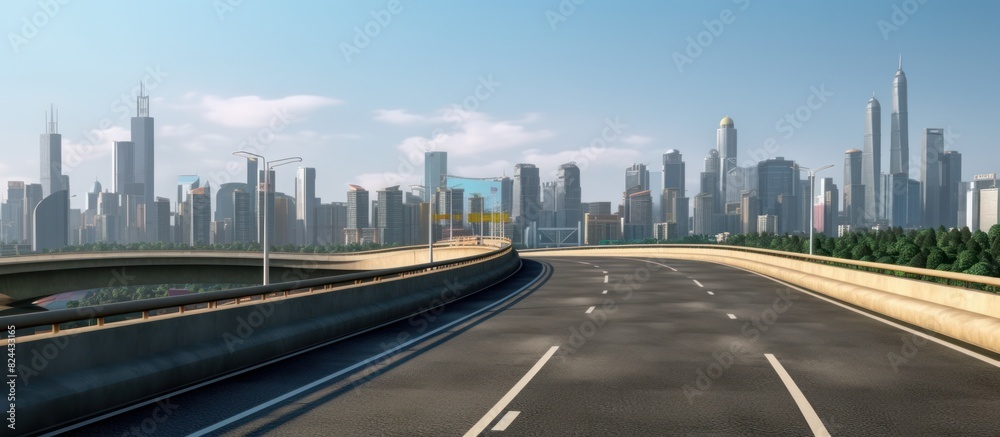 Fototapeta premium asphalt road with urban views