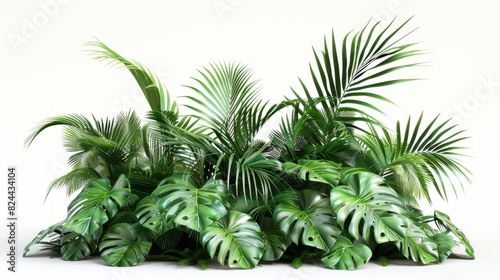 Green palm foliage cut out white background