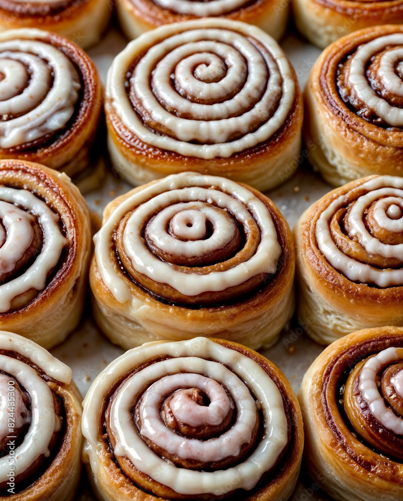 Homemade cinnamon roll with cream cheese buttercream. Generative AI