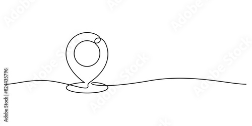 map pin icon distance marker one line drawing minimalism