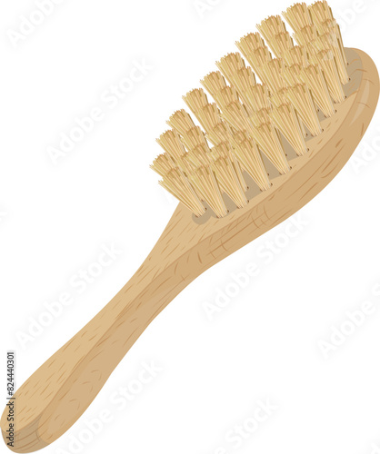 Body dry massage brush vector illustration for design. Cellulite cosmetic. Body care.