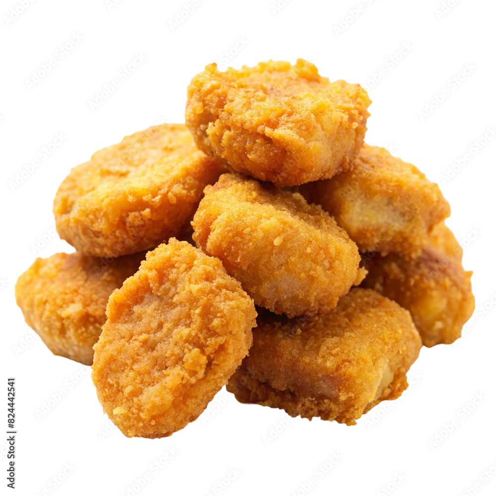 Fried chicken nuggets on transparent background Fried chicken nuggets on transparent background