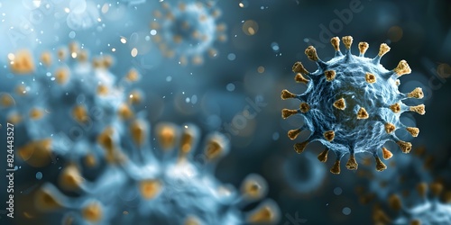 Virus causing respiratory illness known as coronavirus outbreak. Concept Pandemic, COVID-19, Respiratory illness, Contagious outbreak photo
