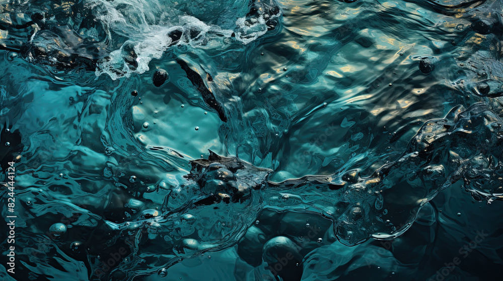 Top View Of Contemporary Wavy Water Surface Close Up Background