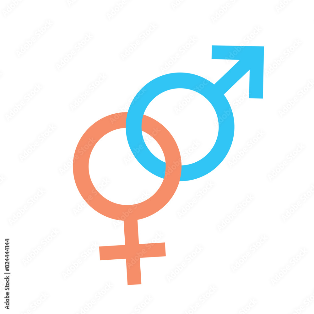 Sex, relationships and genders icon: interconnected male and female symbol Sex, relationships and genders icon: interconnected male and female symbol