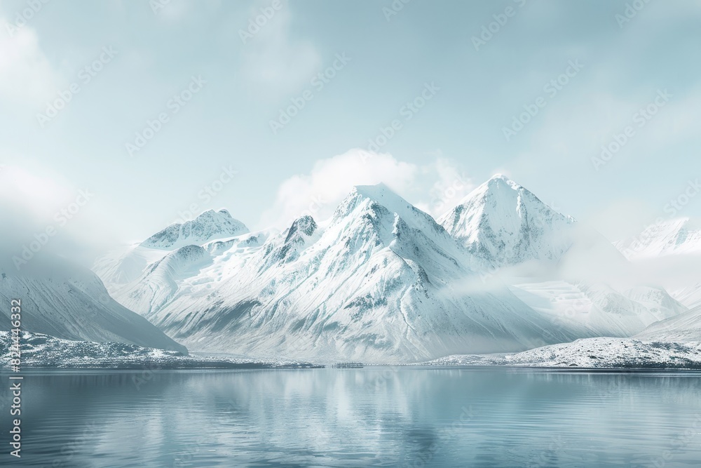 The mountains are covered in snow and the sky is cloudy generated by AI The mountains are covered in snow and the sky is cloudy generated by AI
