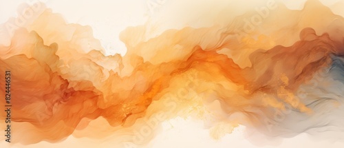 Warm brown and gold watercolor splash background  blending harmoniously 