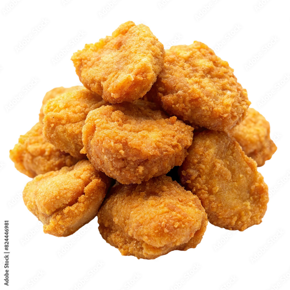 Fried chicken nuggets on transparent background Fried chicken nuggets on transparent background