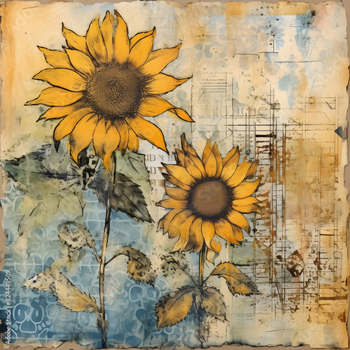 background with sunflower