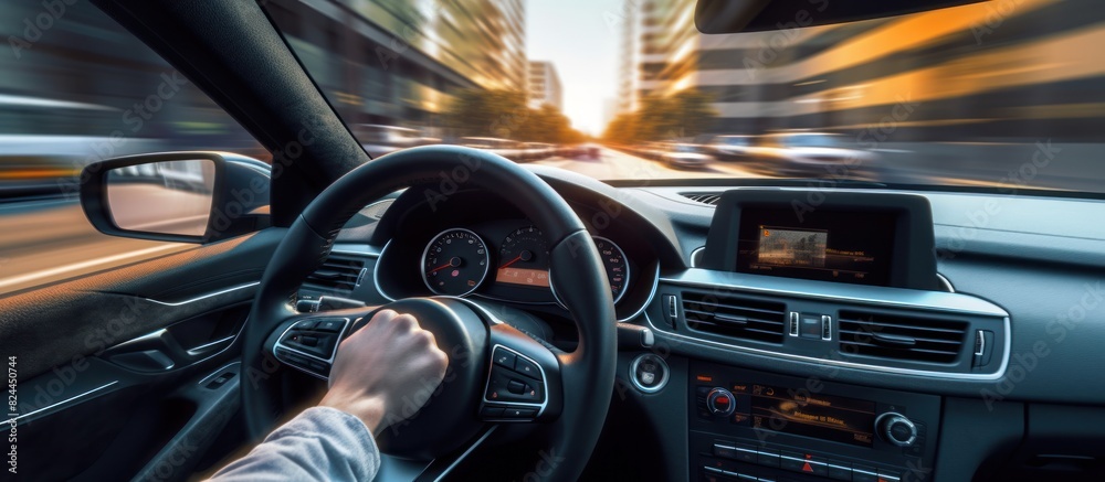 view from inside a car of a man driving a car view from inside a car of a man driving a car