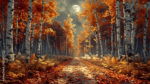 Autumn Forest Path: A Colorful Journey Through Nature's Palette © DARIKA