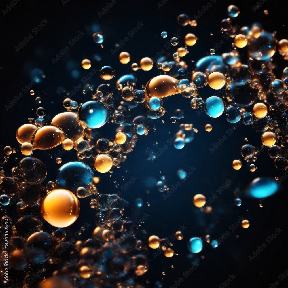 water drops, splashes close-up, on a dark background water drops, splashes close-up, on a dark background
