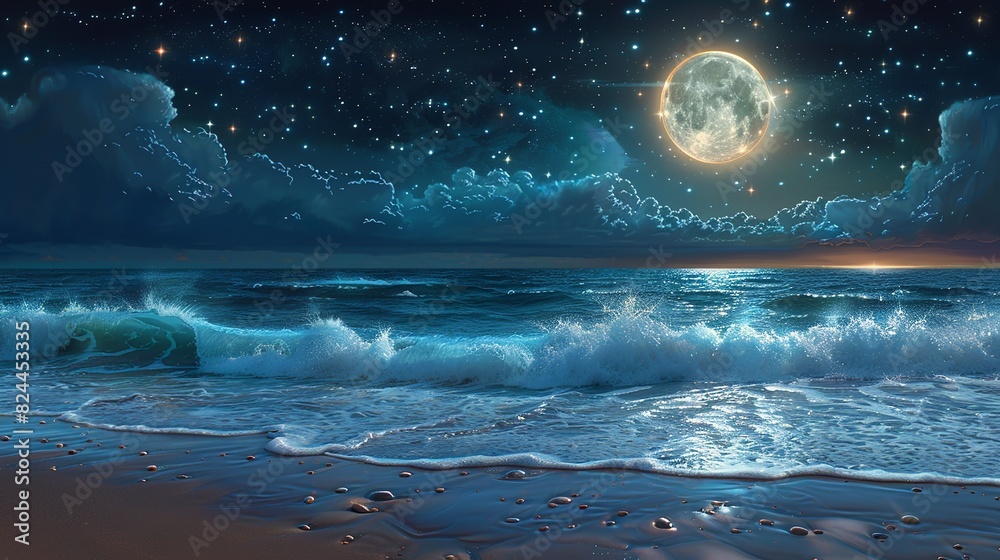 Night's Dreamy Moonlit Seascape Night's Dreamy Moonlit Seascape