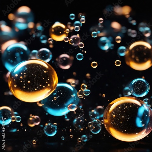 Wallpaper Mural water drops, splashes close-up, on a dark background Torontodigital.ca