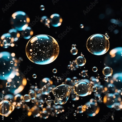 Wallpaper Mural water drops, splashes close-up, on a dark background Torontodigital.ca