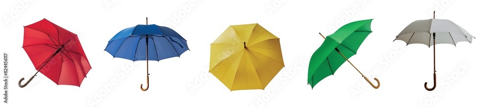 Colorful umbrellas in many styles. PNG file. Mockup template for artwork graphic design Colorful umbrellas in many styles. PNG file. Mockup template for artwork graphic design