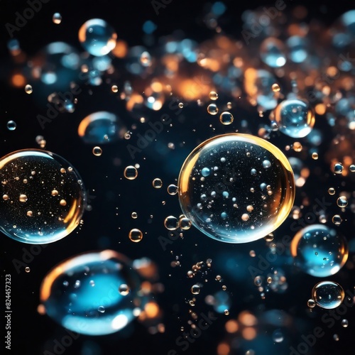 Wallpaper Mural water drops, splashes close-up, on a dark background Torontodigital.ca