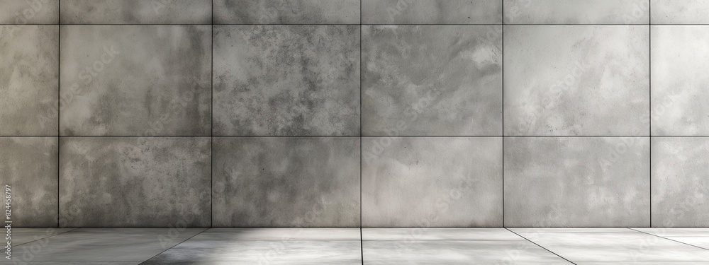 a concrete floor and wall with light and shadow from a window in room background, 3d render illustration.
a concrete floor and wall with light and shadow from a window in room background, 3d render illustration.