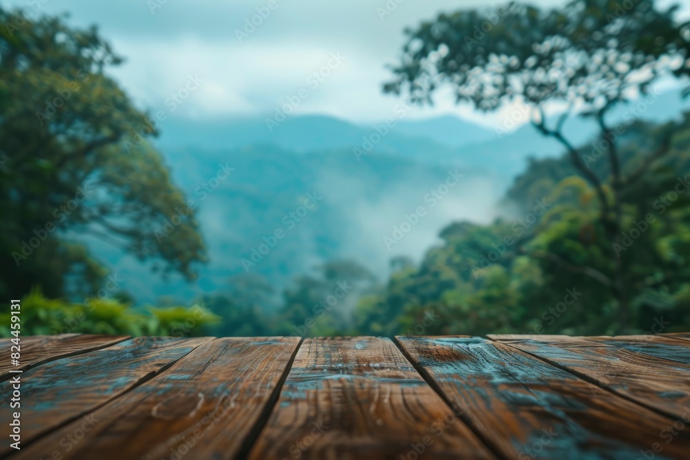 Table Top And Blur Nature For Background - generative ai Table Top And Blur Nature For Background - generative ai
