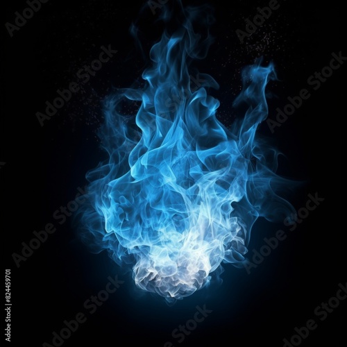 青い炎　背景　黒バック