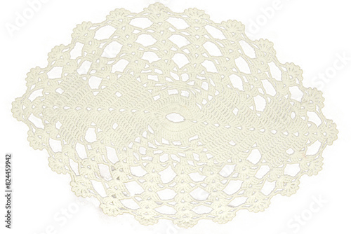 white lace doily isolated, png file