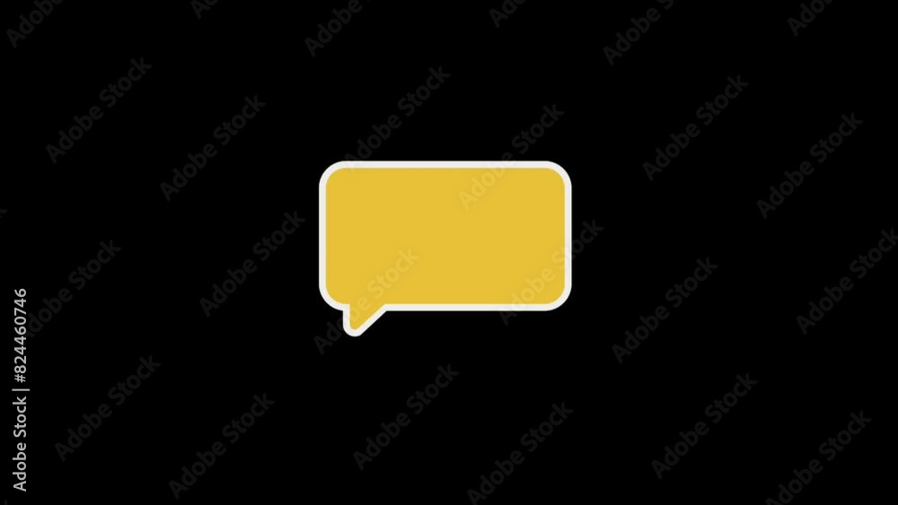 Glitch chat icon animated isolated on black background.digital glitch effect. Glitch chat icon animated isolated on black background.digital glitch effect.