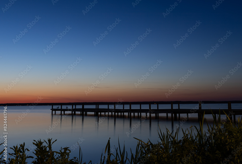 Obraz premium Steg im Abendrot