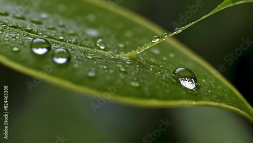 A water droplet sits on a leaf