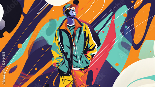 Street wear modern fashion abstract illustration colorful