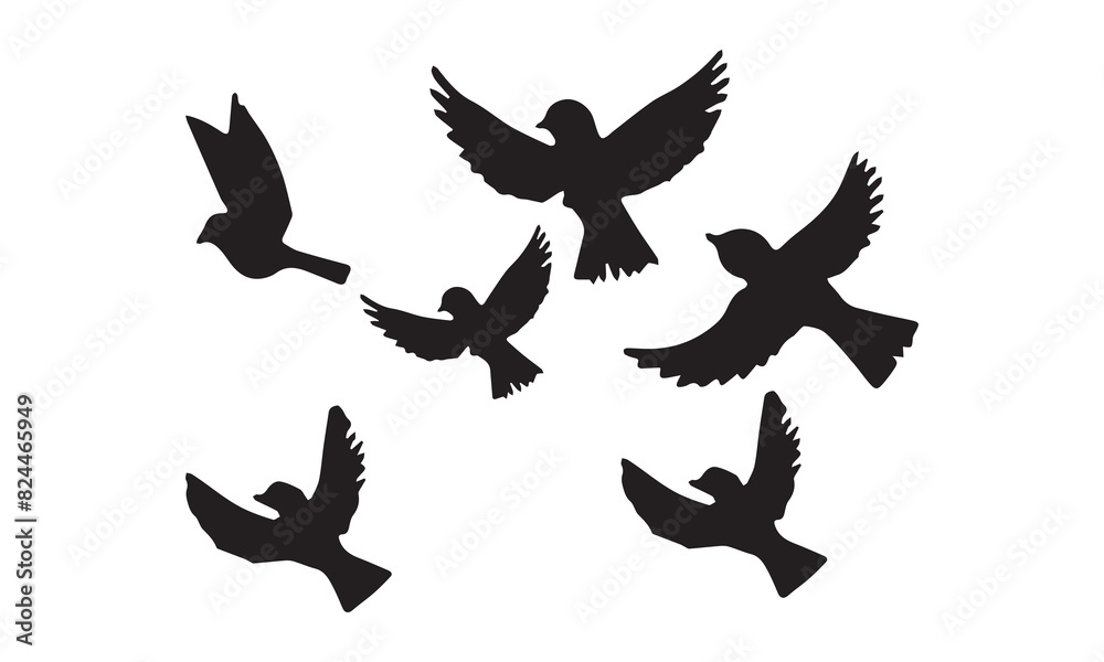 Flying Birds Vector And Illustration. Flying Birds Vector And Illustration.