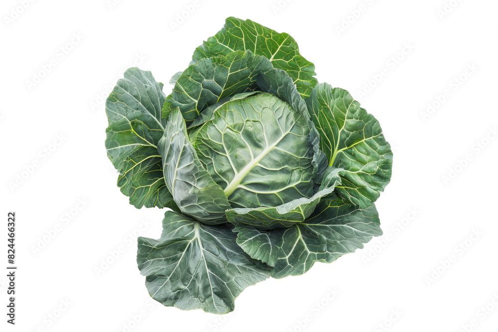 Fototapeta premium Collard greens isolated on white back ground