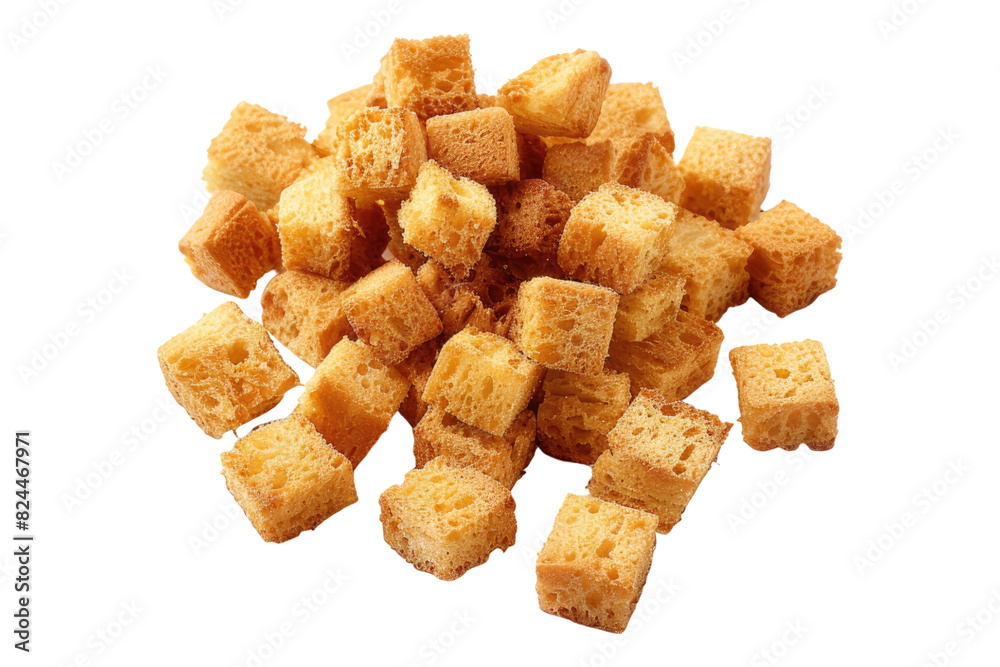 Croutons isolated on white background Croutons isolated on white background