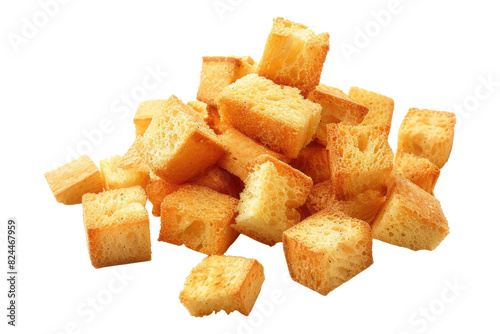 Croutons isolated on white background