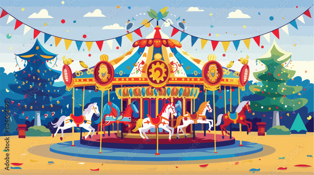 Oldfashioned style carousel roundabout or merrygor