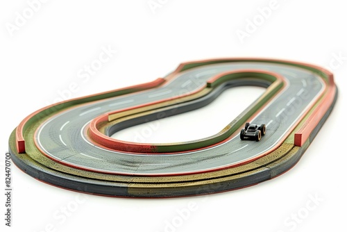 Miniature racetrack, isolated on white
