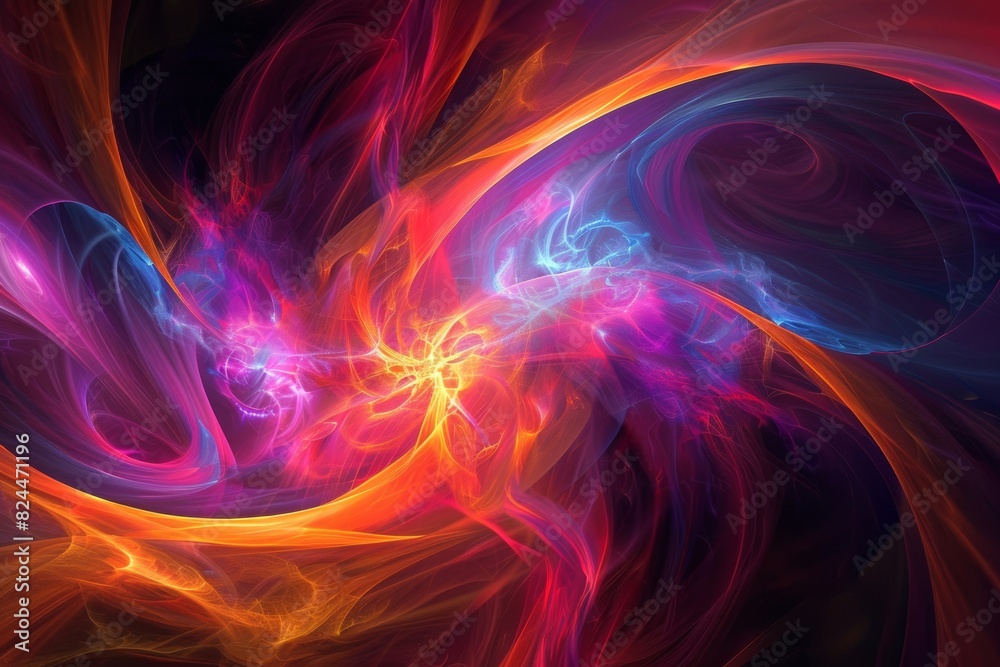 Abstract Digital Artwork Inspired by Plasma with Swirling Luminous Patterns and Vibrant Colors Abstract Digital Artwork Inspired by Plasma with Swirling Luminous Patterns and Vibrant Colors