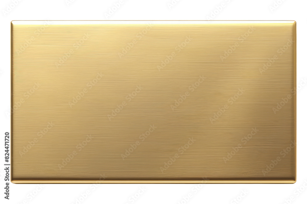 Naklejka premium Golden rectangular plaque isolated on white background