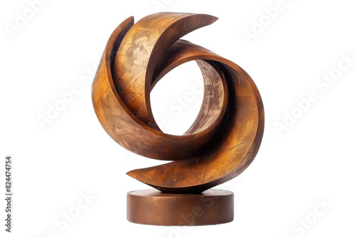 Modern abstract decor sculpture made of isolated on white background