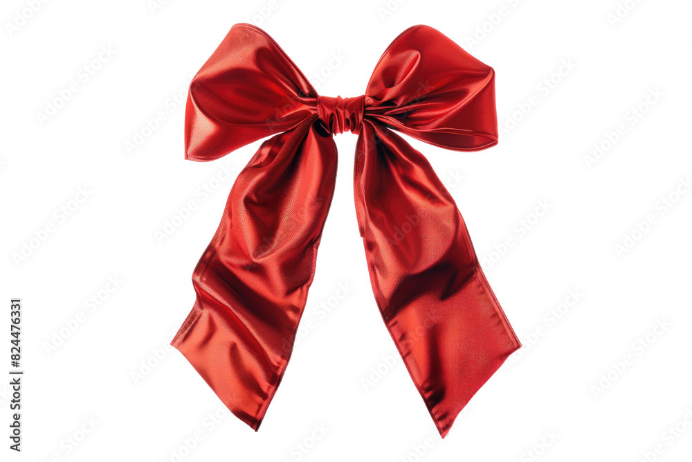 Red bow with ribbon isolated on white background Red bow with ribbon isolated on white background