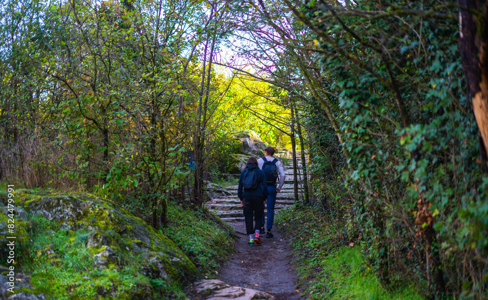 Beautiful loving couple going for a walk outdoors Beautiful loving couple going for a walk outdoors