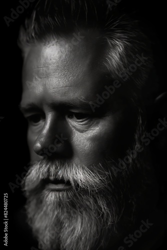 portrait of a middle aged man on black © Olena