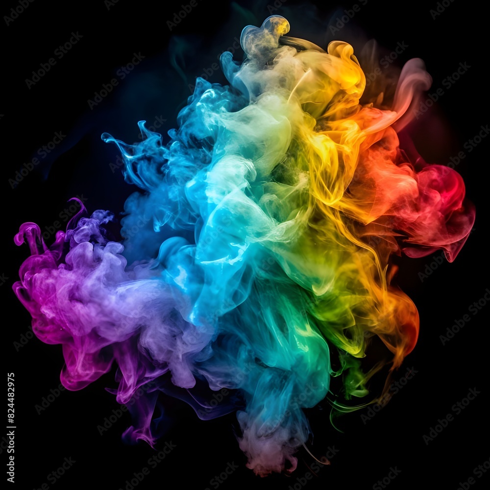 colorful smoke on a black background colorful smoke on a black background