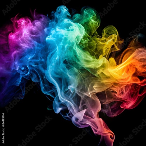 colorful smoke on a black background