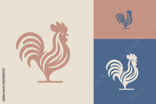 Proud Iconic Rooster Logo Silhouette for Agriculture Pride