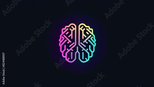 Design of a brain doing heavy lifting. Logo or background for artificial intelligence based fitness company. photo